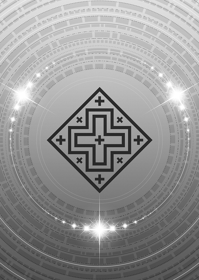 Grey Geometric Glyph Rune