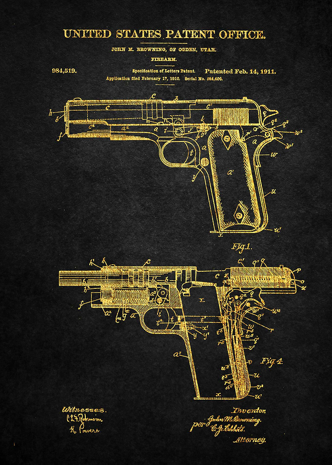 1 Colt 1911 Firearm Paten