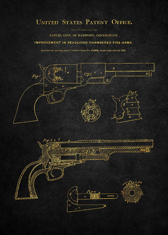 4 1850 Colt Revolver Pate