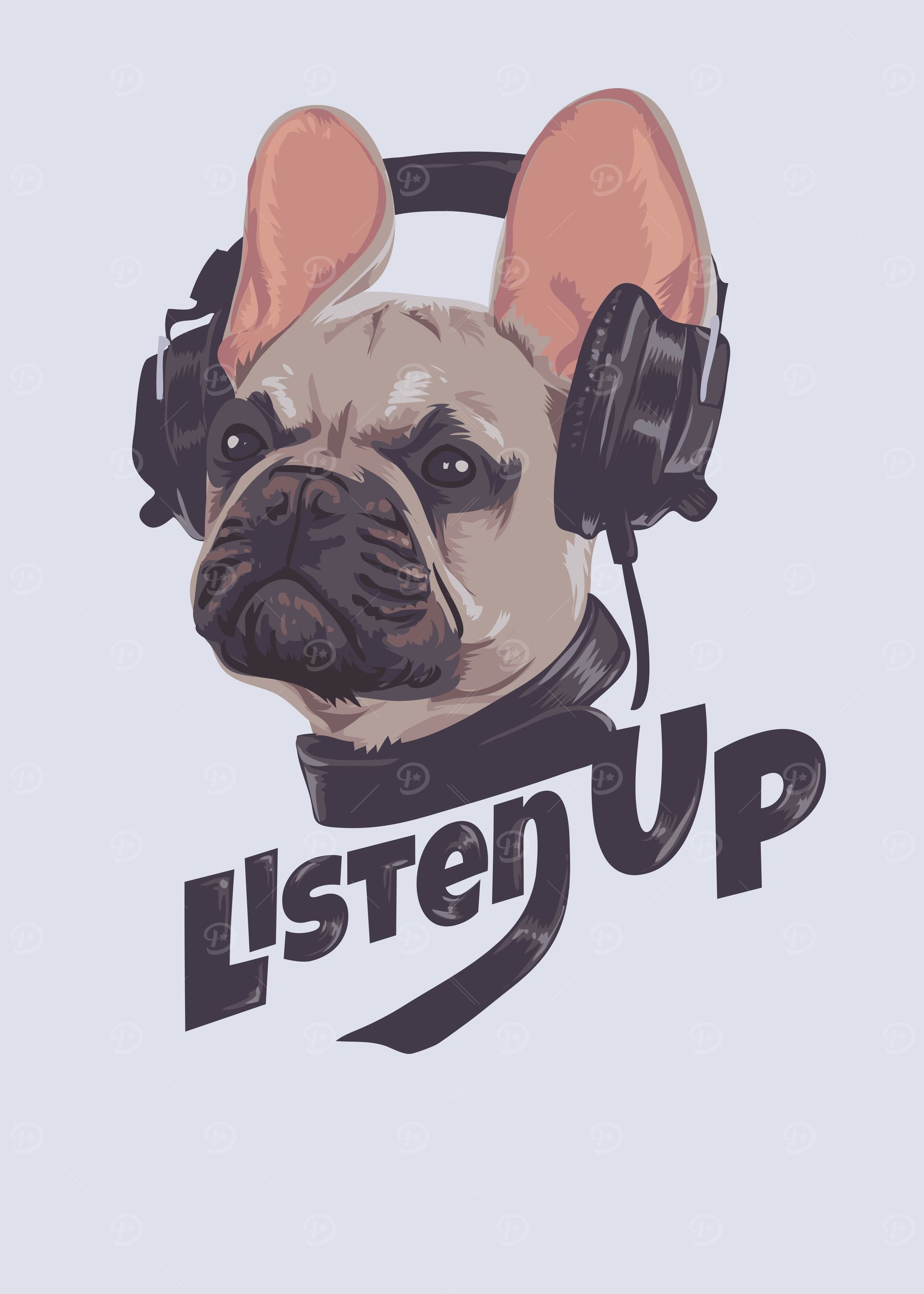 dog and headphone