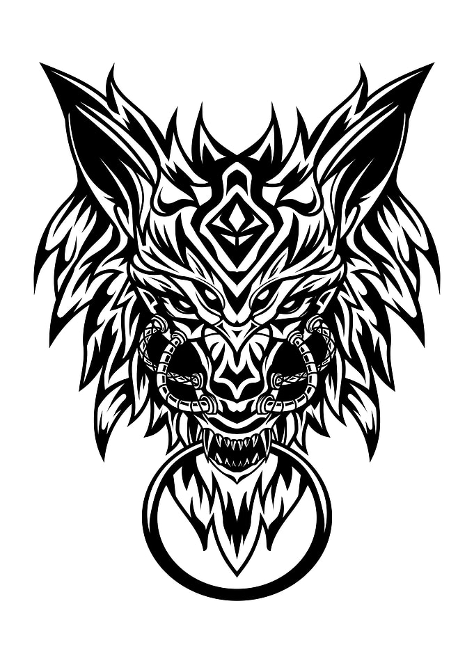 tribalic mechanic wolf