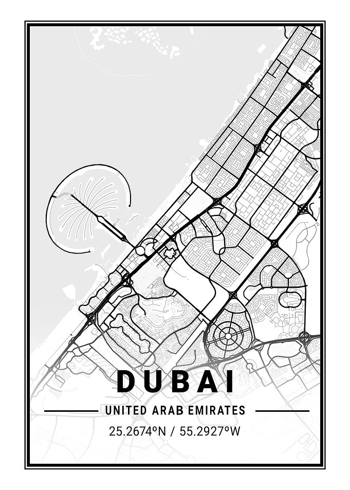 Dubai City Map United Arab