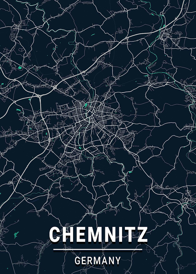 Chemnitz City Map Germany