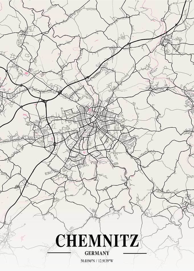 Chemnitz City Map Germany