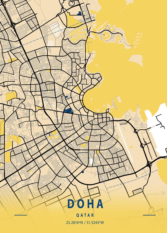 Doha Qatar City Map