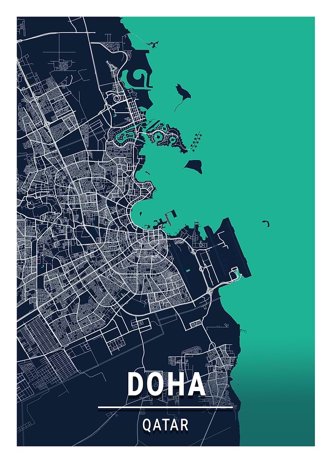 Doha Qatar City Map