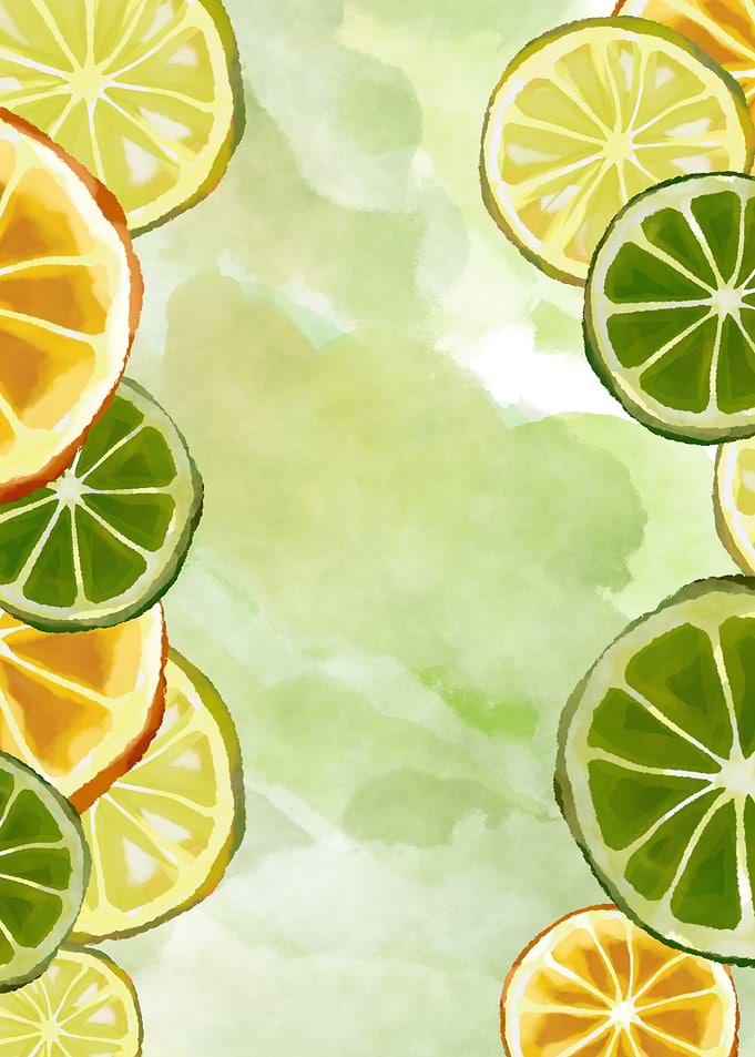 A Watercolor Lemon Slices