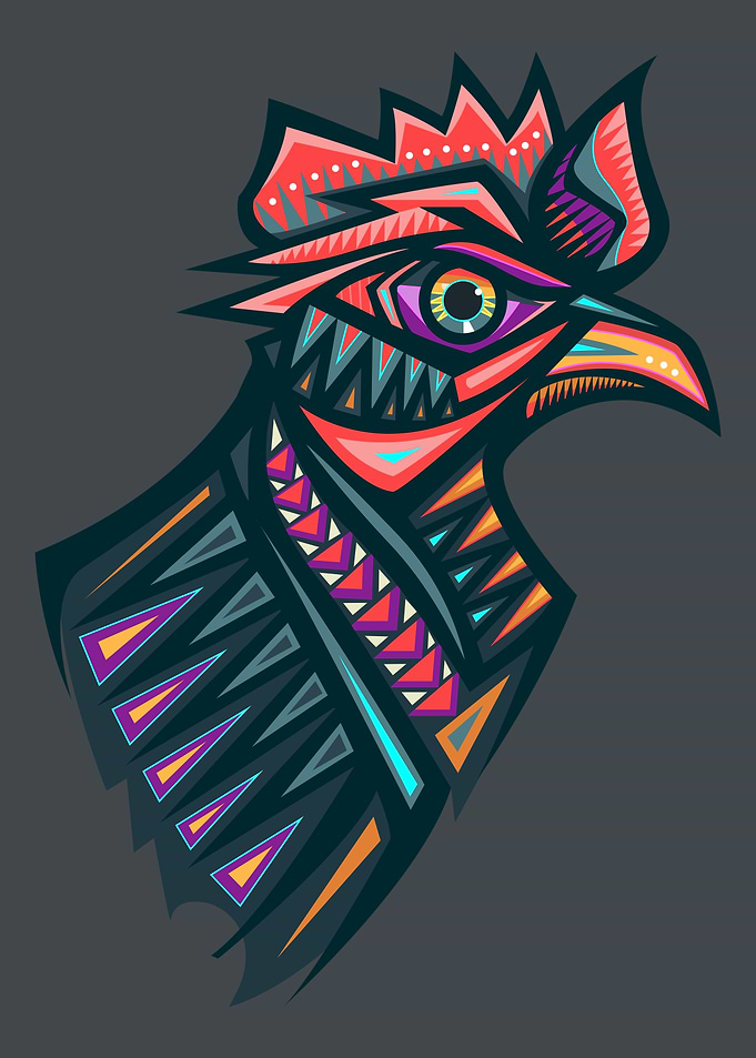 Colorful mexican rooster