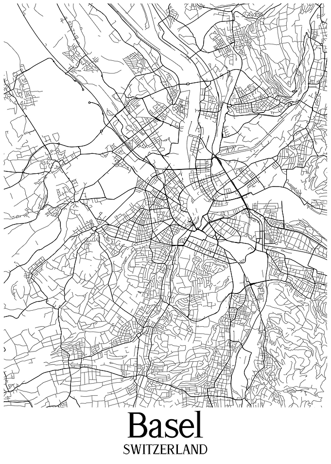 Basel City Map Switzerland