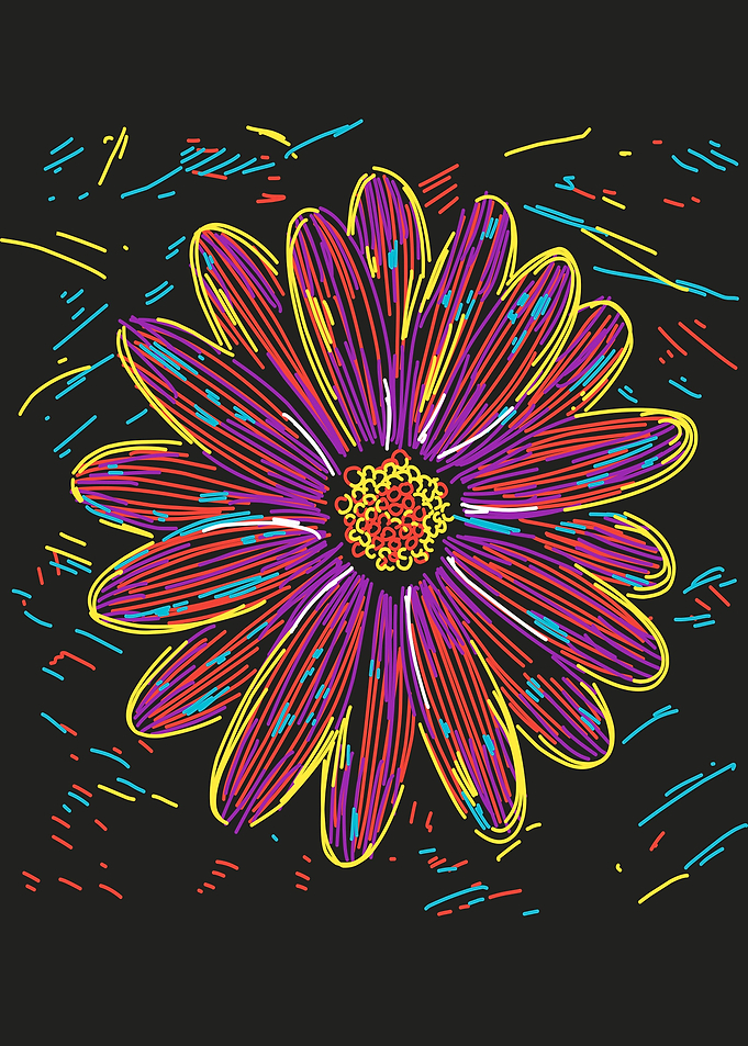Abstract colorful flower