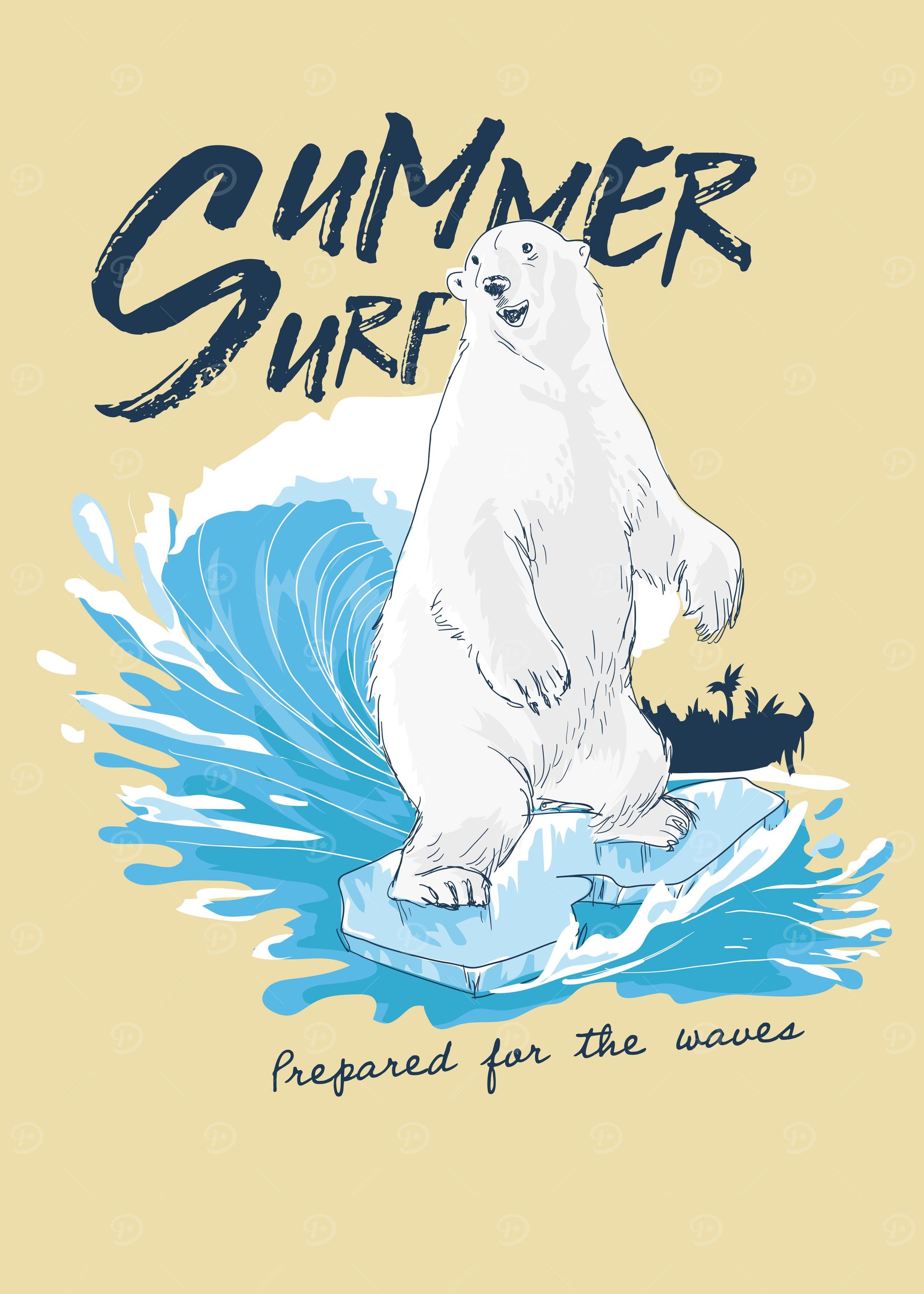 Polar bear surfing