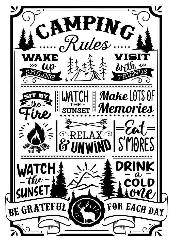Camping Rules Vintage