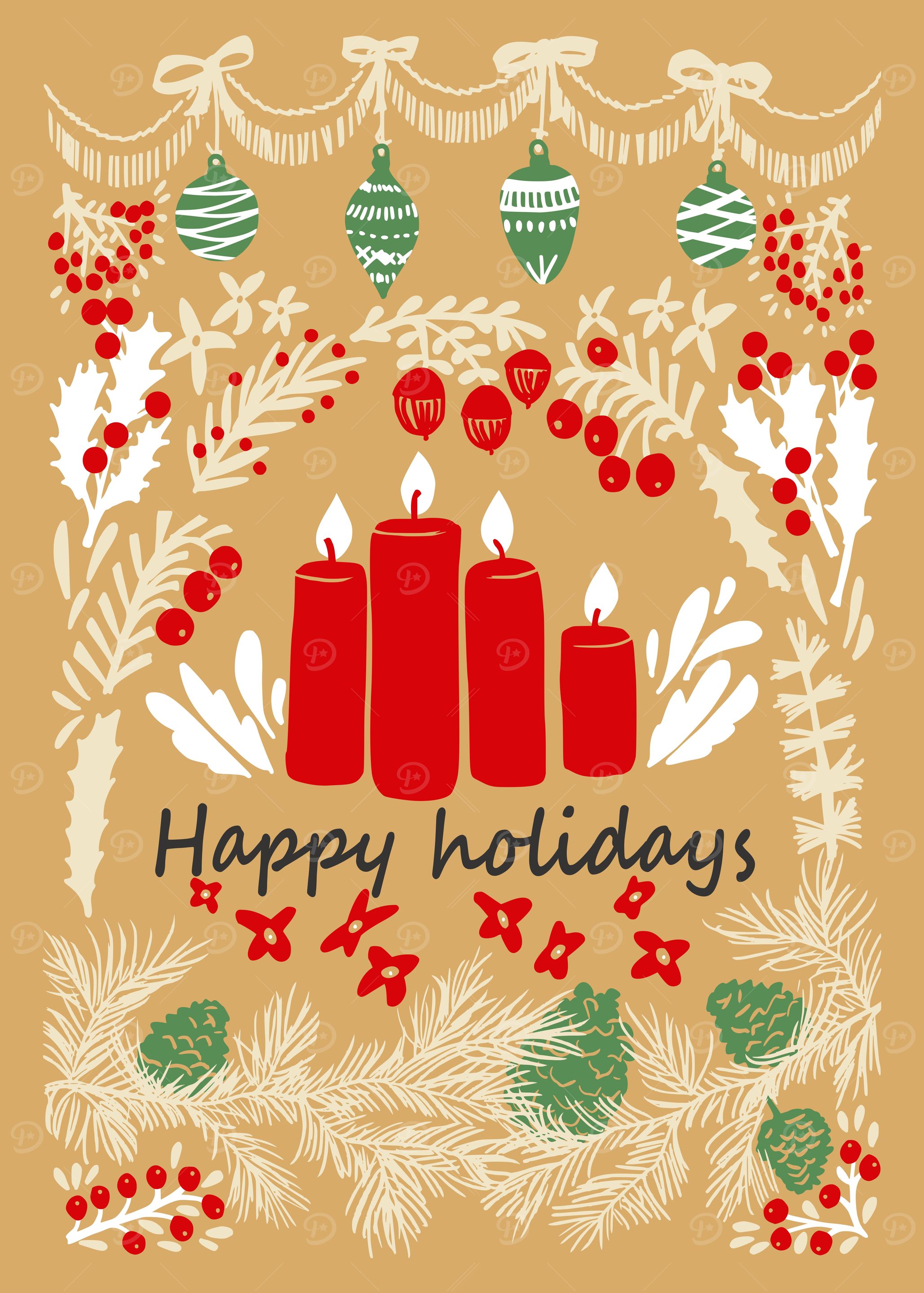 Folk Art Happy Holiday