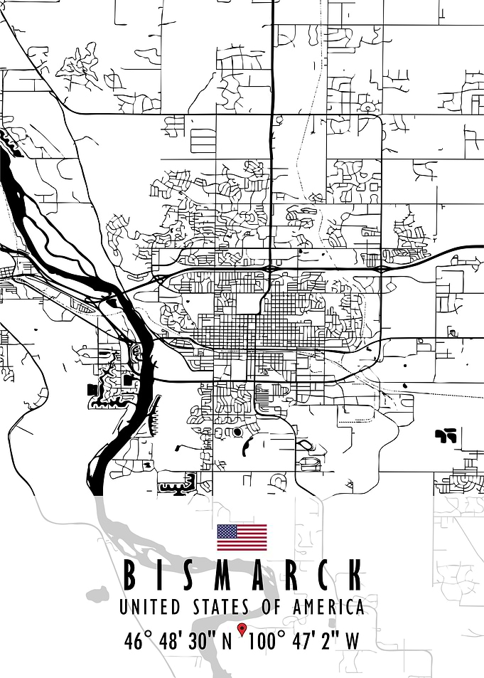 Bismarck Map USA