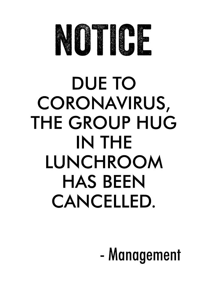FUNNY COVID OFFICE HUG