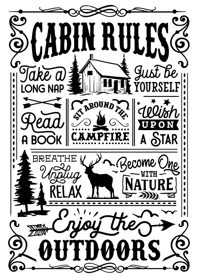 Cabin Rules Vintage