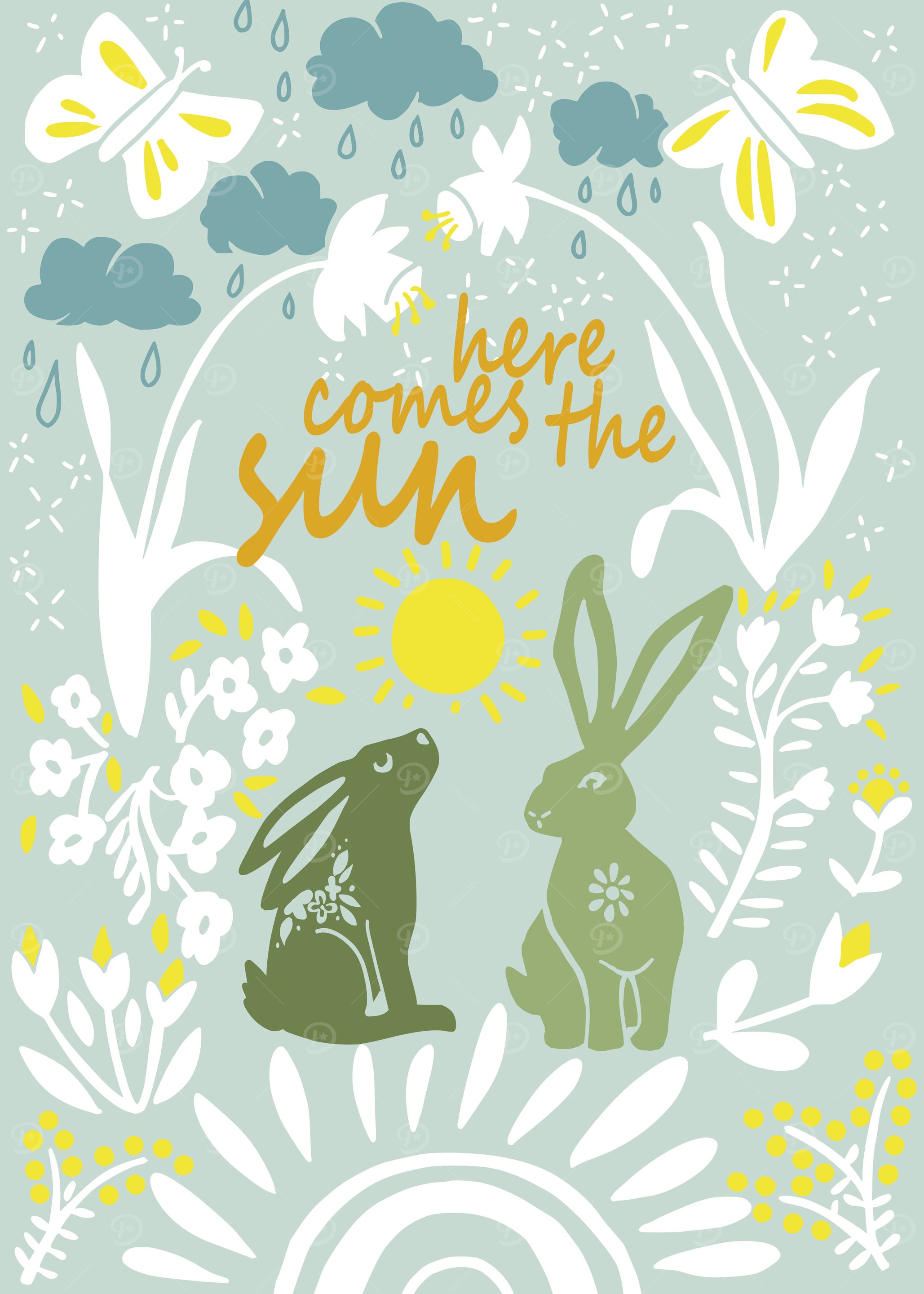 Folk Art here comes sun