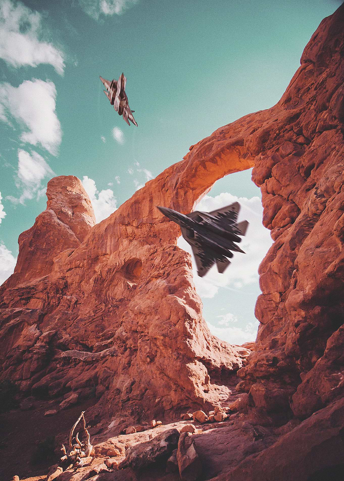 fighter jets in canyon