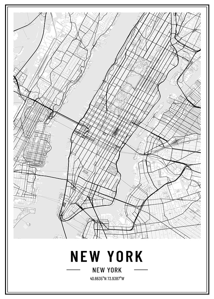 New york usa map