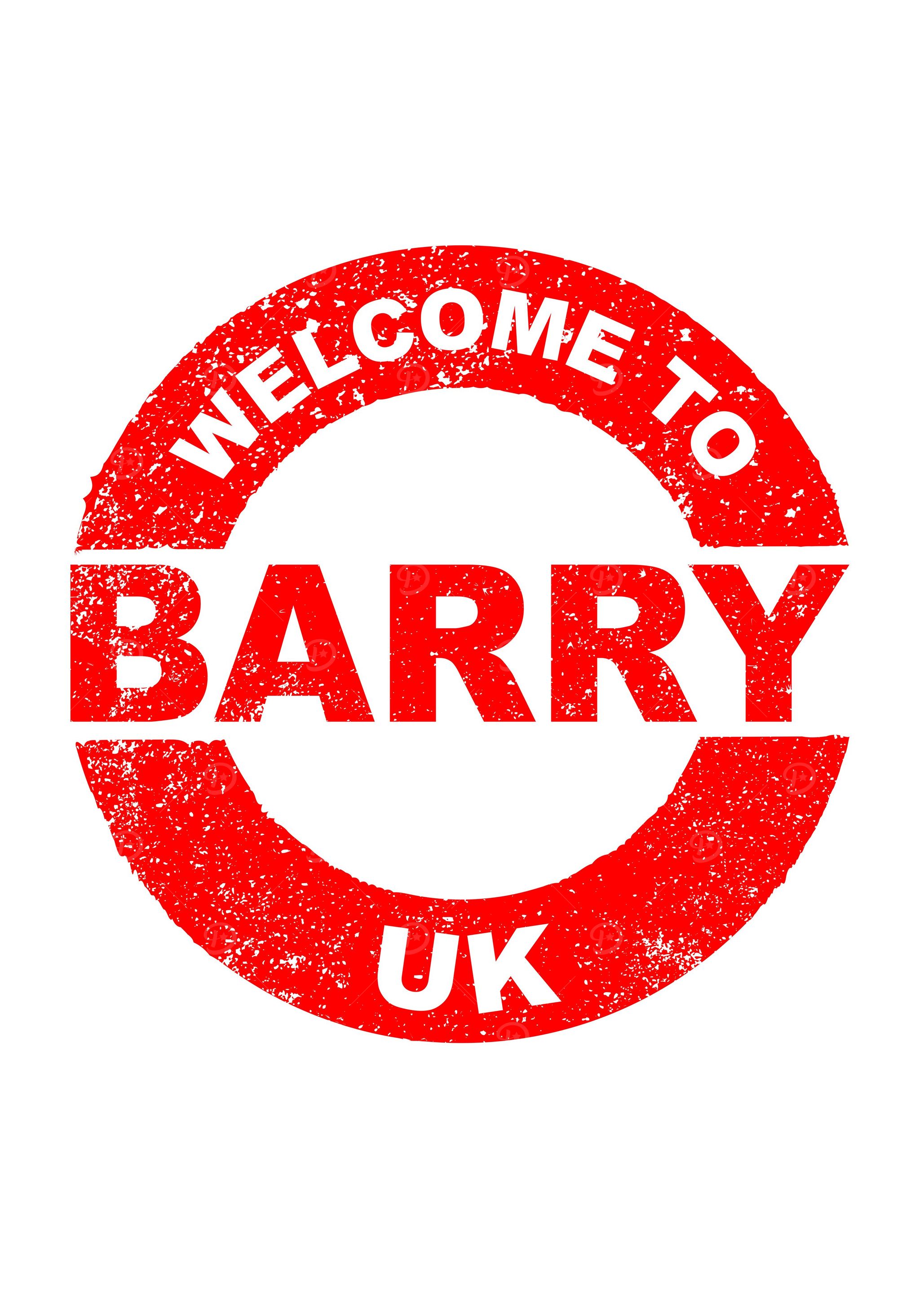 Welcome To Barry UK Stamp