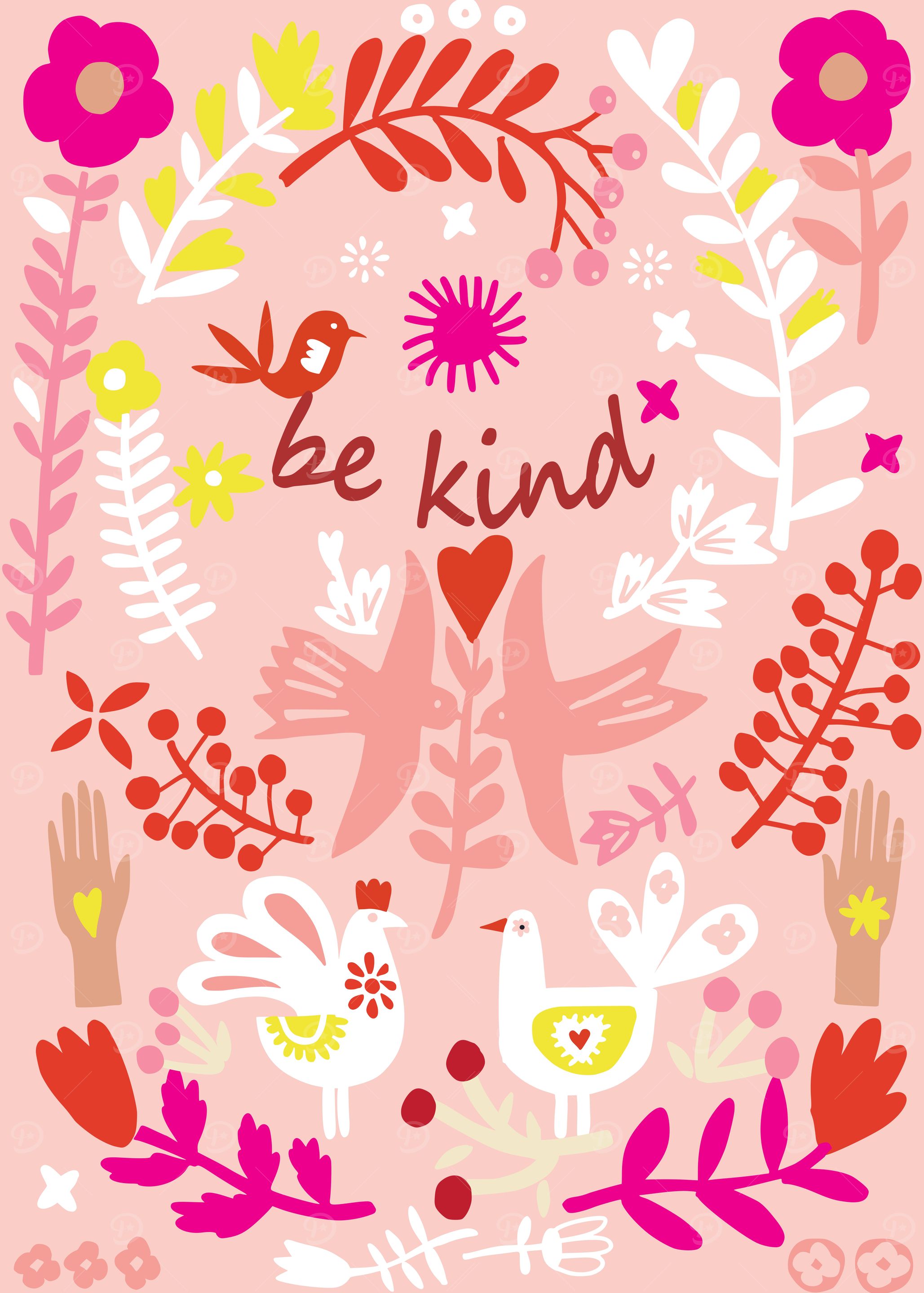 Folk Art be kind pink