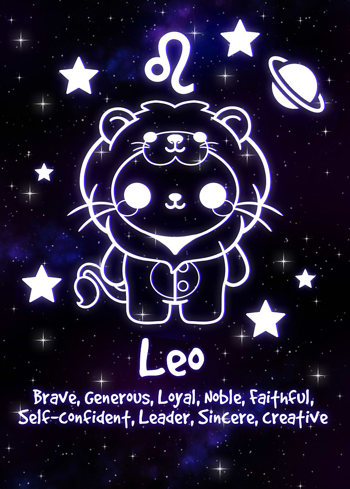 Leo Kawaii zodiac sign