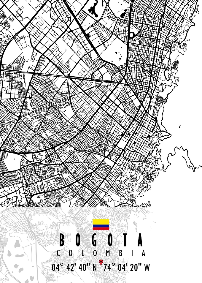 Bogota Map Colombia