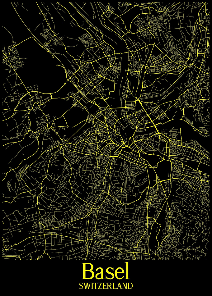 Basel City Map Switzerland