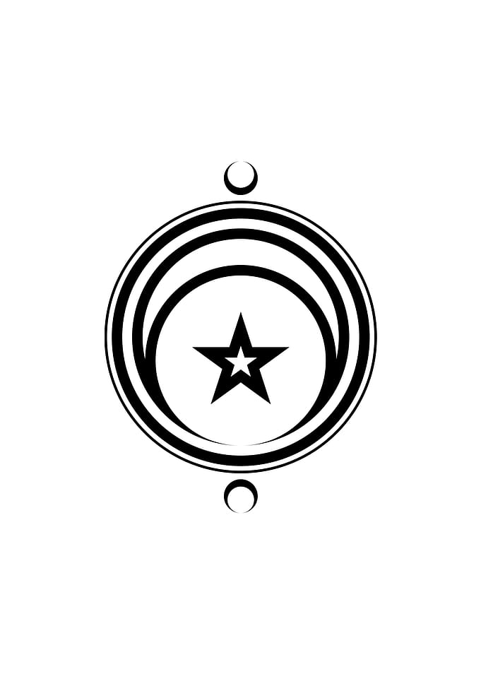 White Geometric Glyph Sign