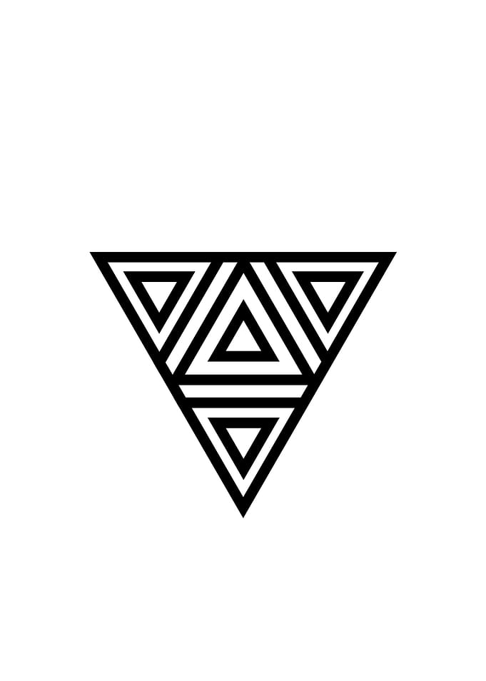 White Geometric Glyph Sign