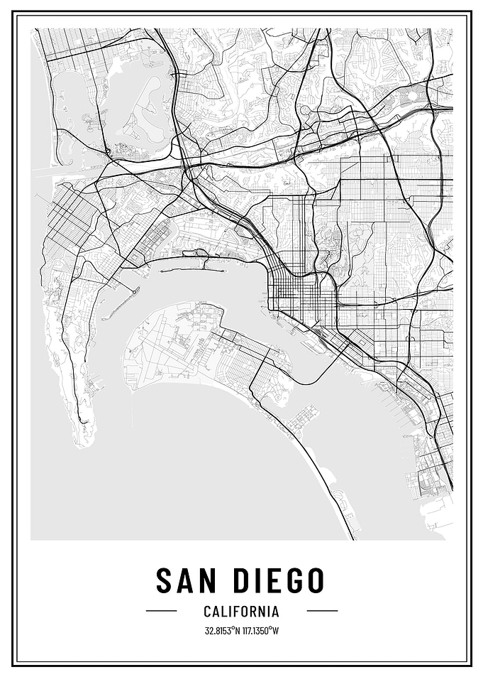 San diego usa map