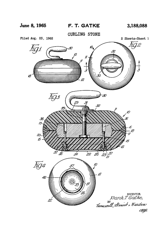 Curling Stone White
