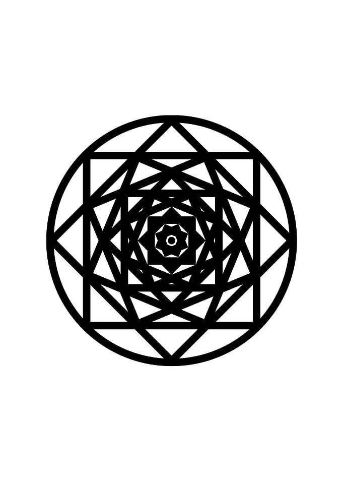 Black Glyph Mandala Rune