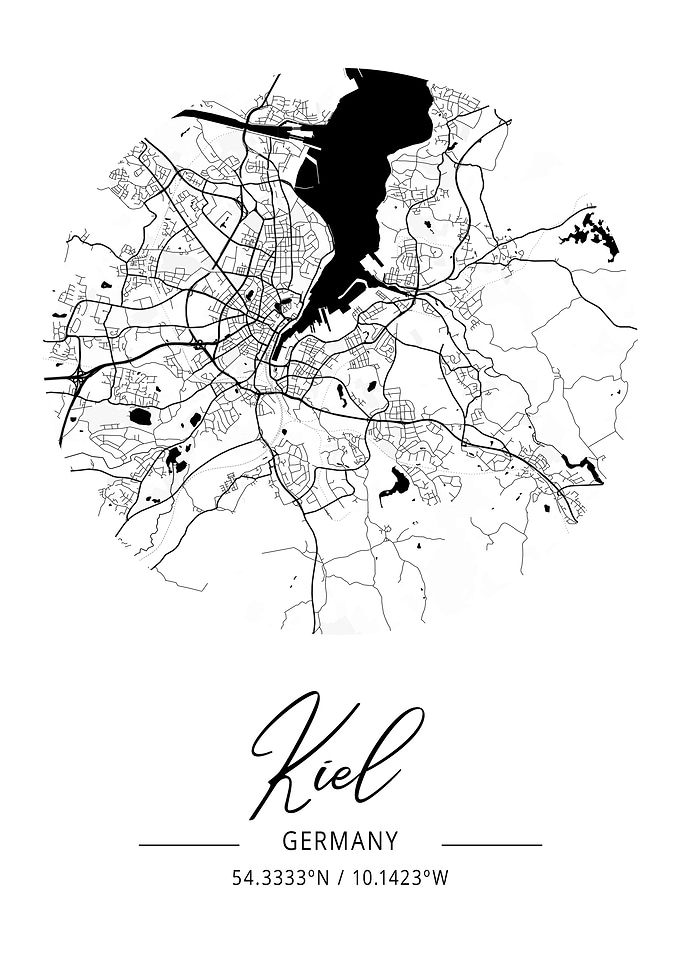 Kiel City Map Germany