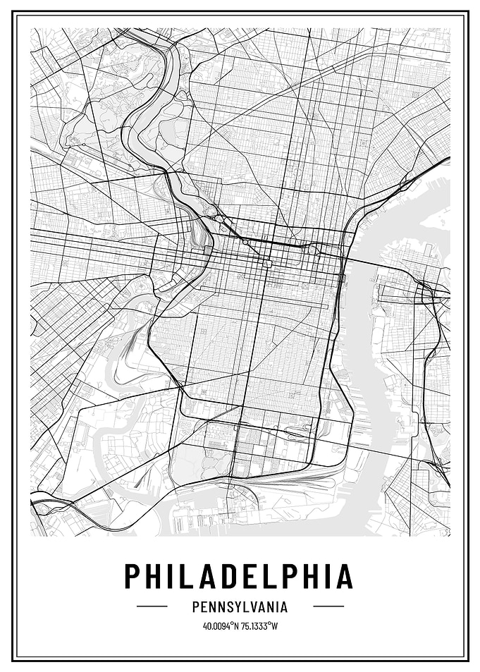 Philadelphia USA map