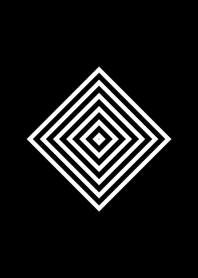White Geometric Glyph Sign