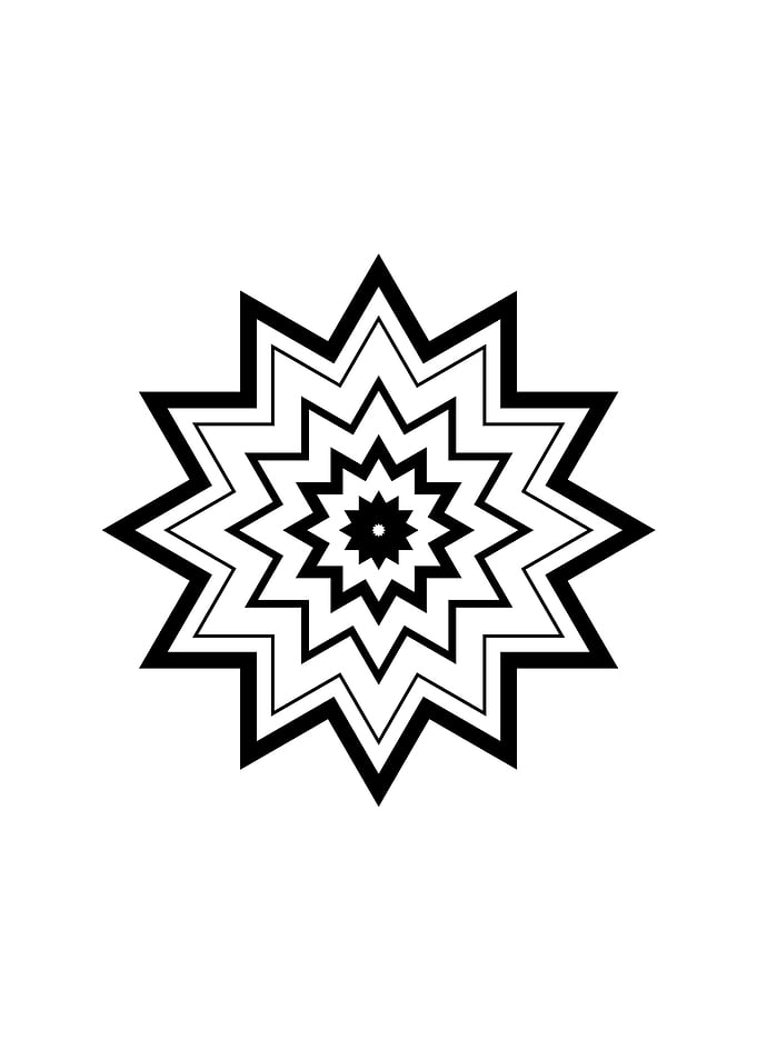 White Geometric Glyph Sign