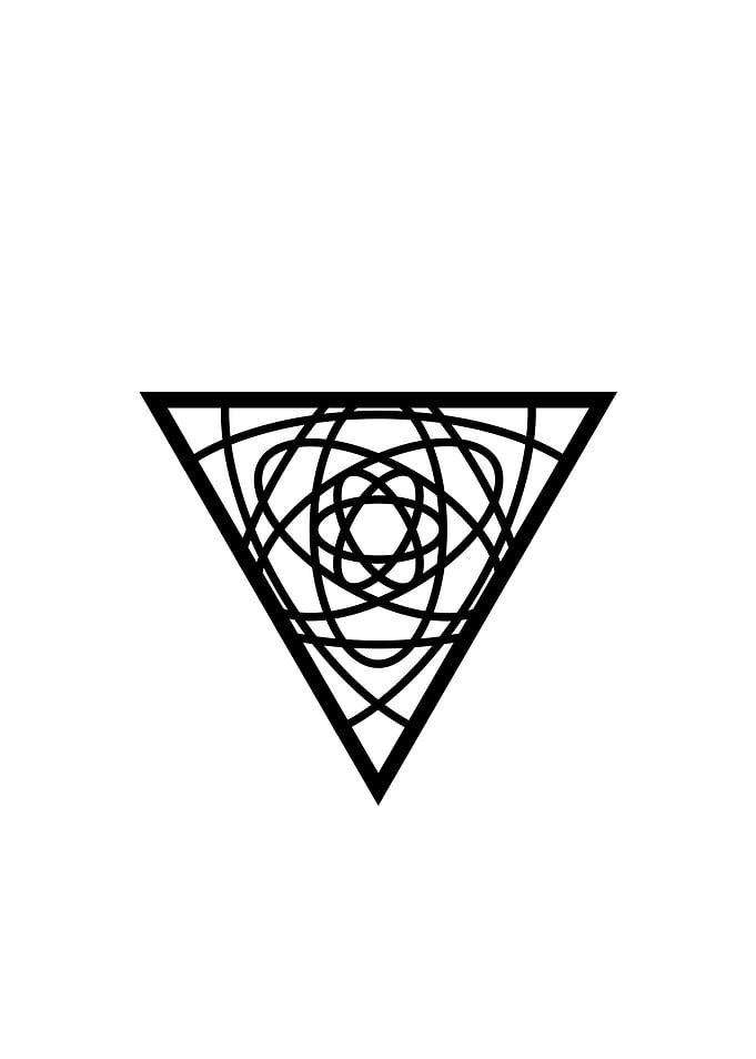 White Geometric Glyph Sign