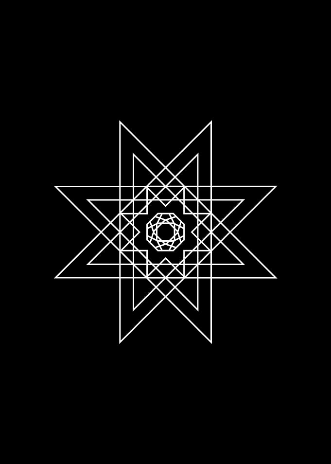 White Geometric Glyph Sign