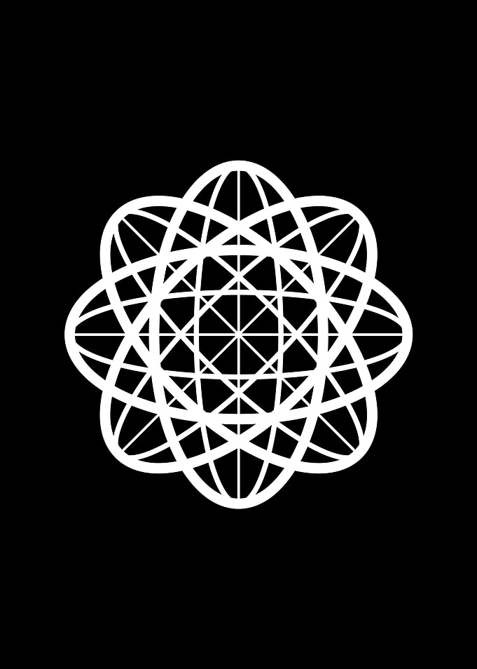 White Geometric Glyph Sign