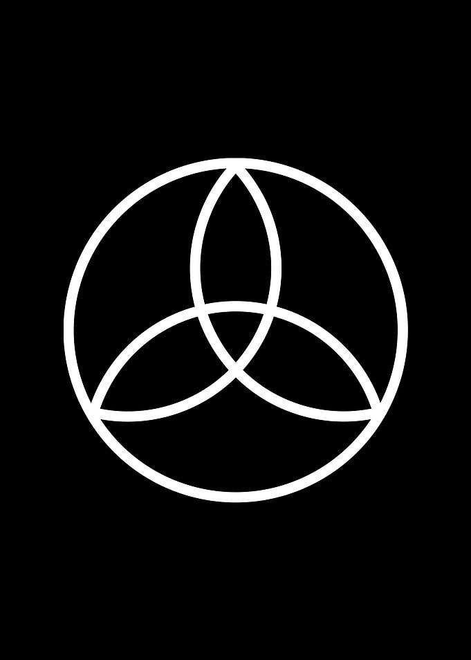 White Geometric Glyph Sign