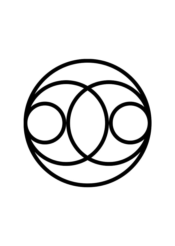 White Geometric Glyph Sign