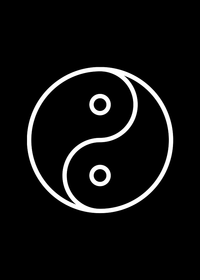 White Geometric Glyph Sign