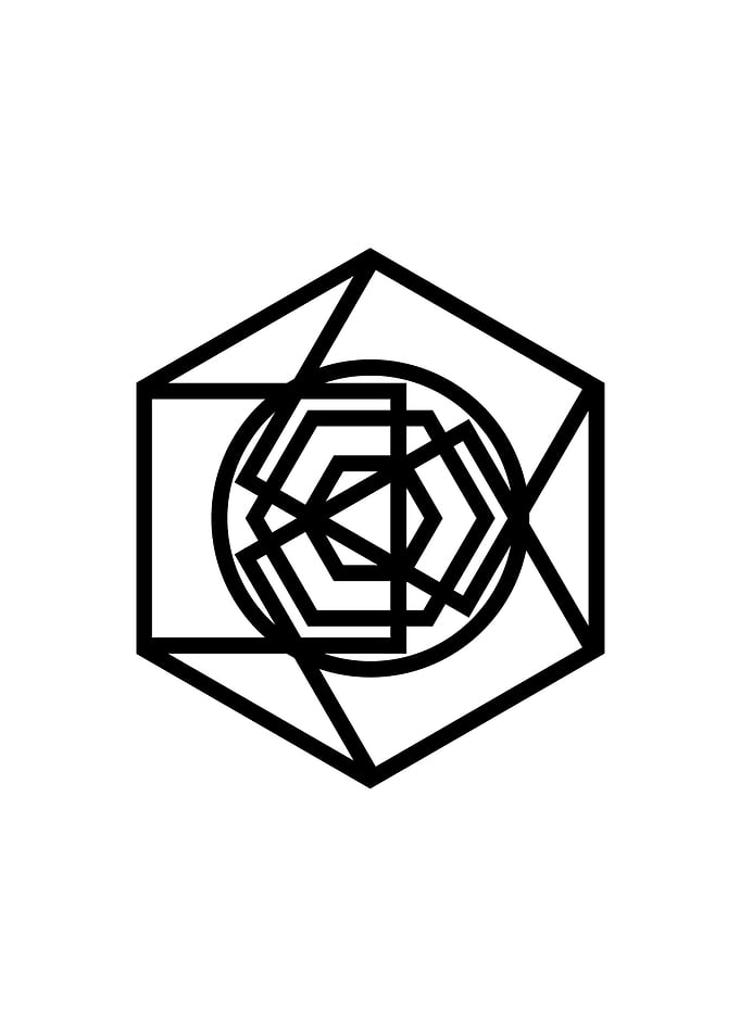 Black Geometric Glyph Rune