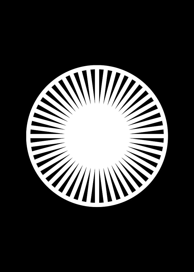 White Geometric Glyph Sign