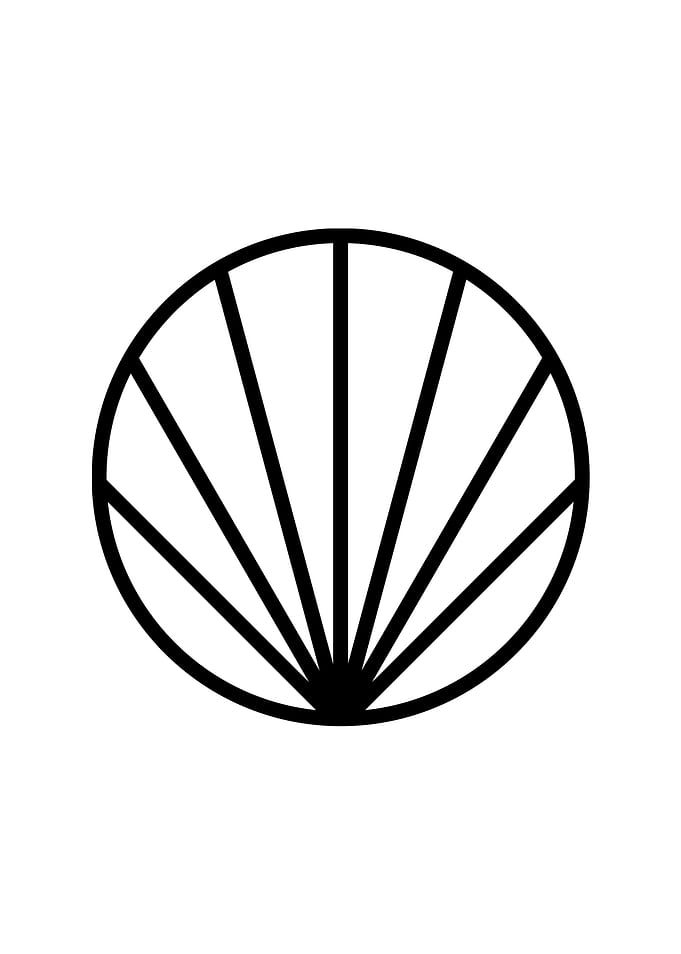 White Geometric Glyph Sign