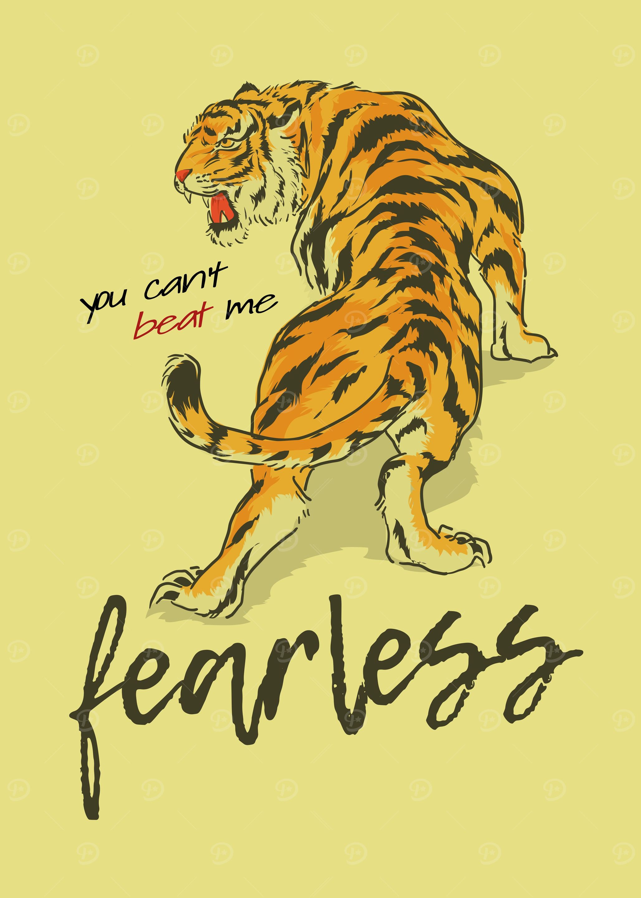 Slogan with tiger