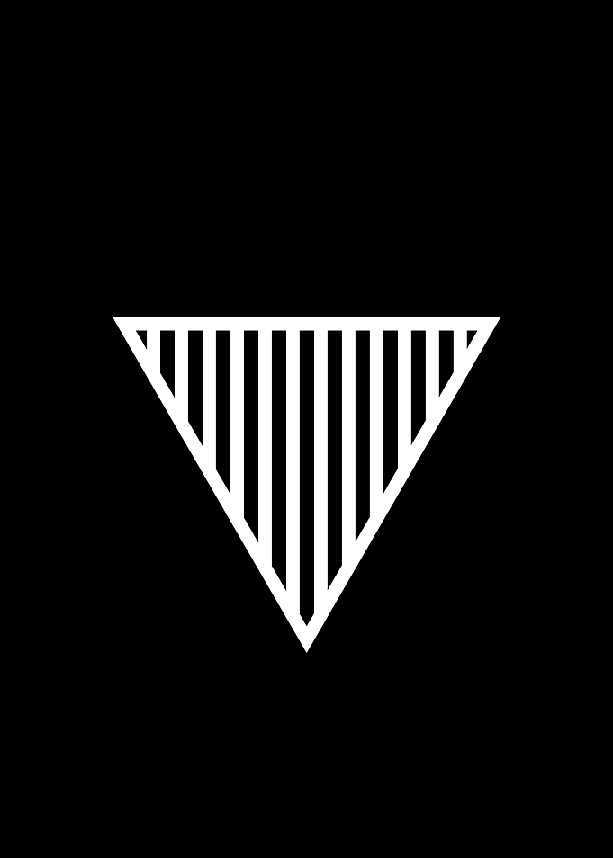 White Geometric Glyph Sign