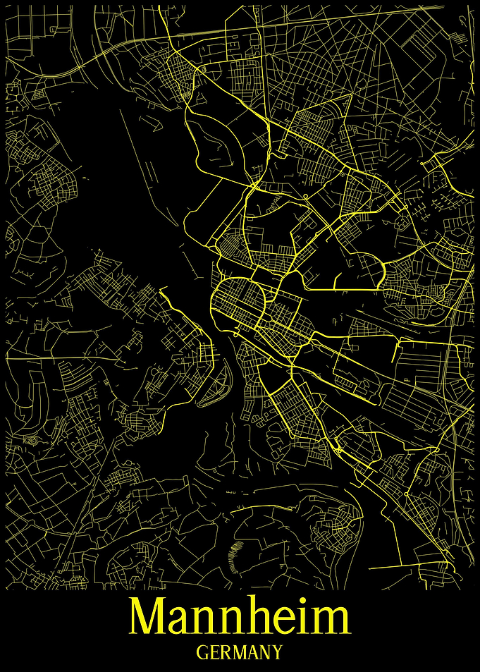 Mannheim City Map Germany