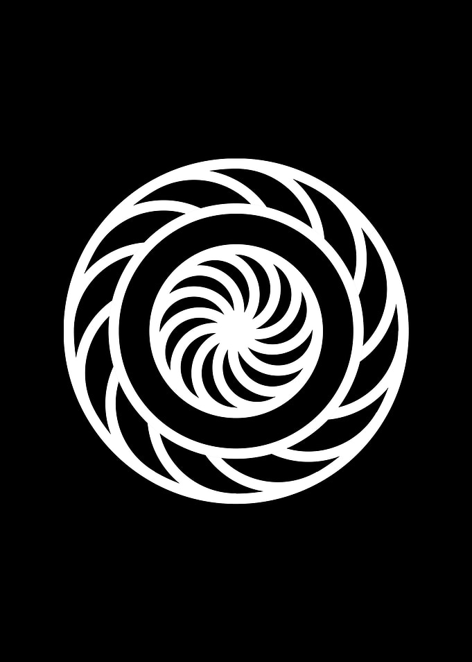 White Geometric Glyph Sign